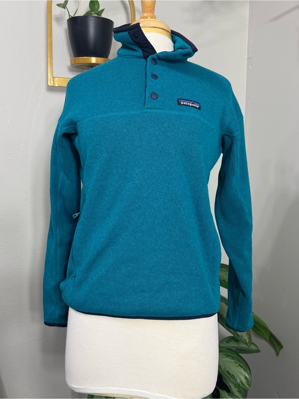 Patagonia Women’s Teal Better Sweater Snap-T Pullover Fleece Jacket